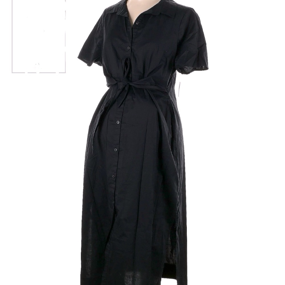 NWT Old Navy Maternity Tie front Midi Shirt Dress M